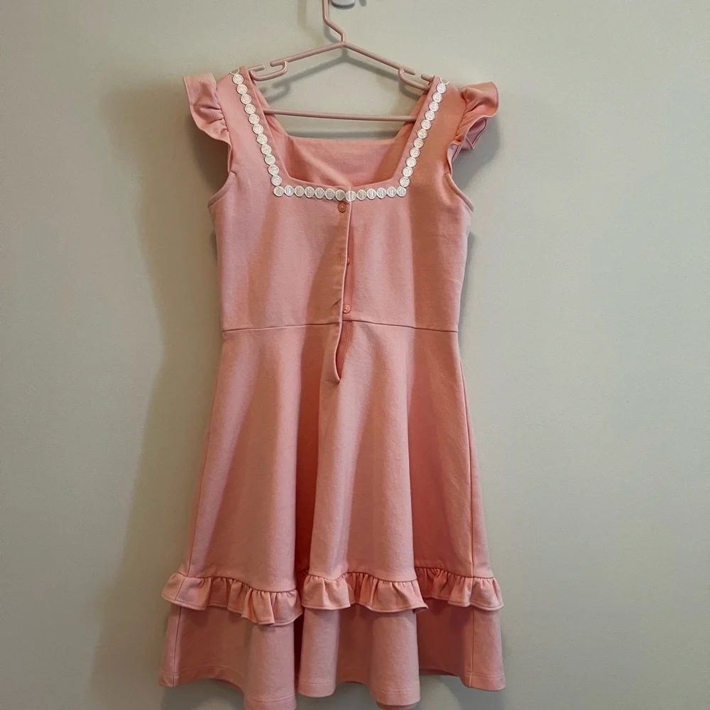 Janie and Jack Pink Ruffle Hem Flutter Sleeve Dress